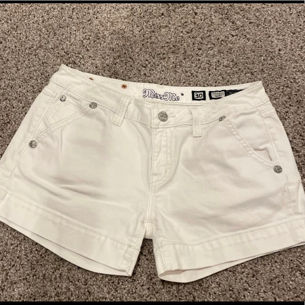 Miss Me White Denim Jean Shorts